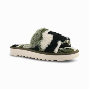 Nine West Fuzzie Cozy Flat Slippers Groen/Beige Nederland | DWB-895071